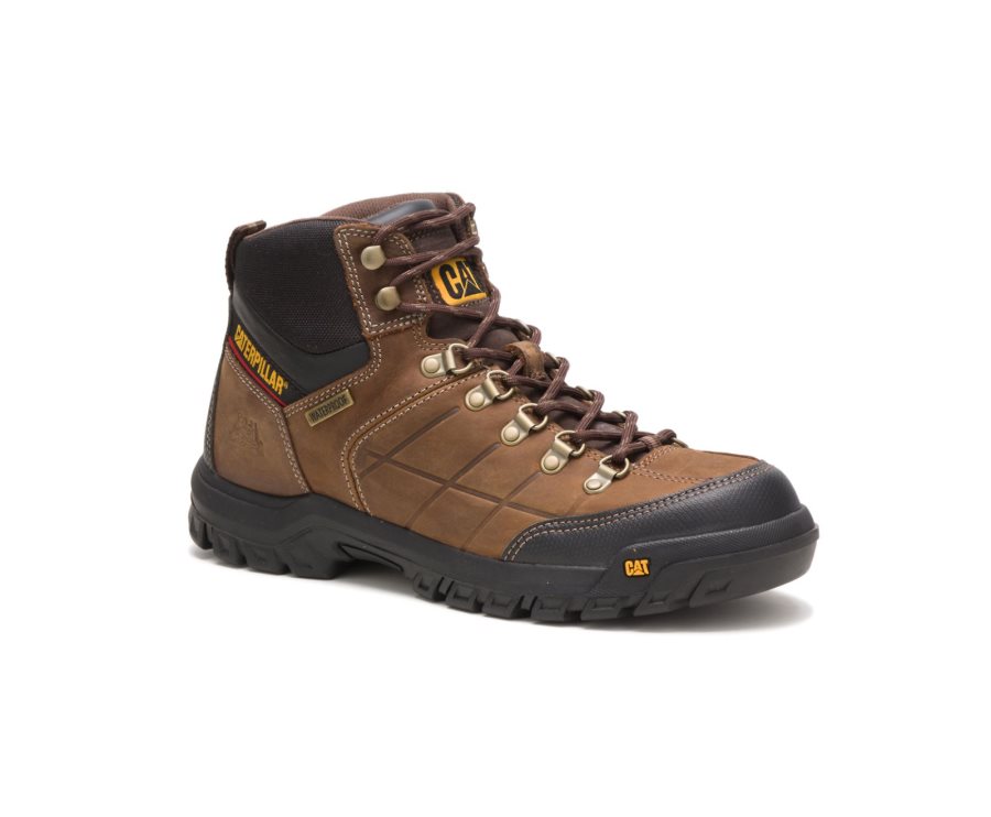 Caterpillar CAT Threshold Waterproof Men's Work Boots Brown | CAT-758XL