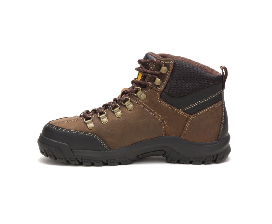 Caterpillar CAT Threshold Waterproof Steel Toe Men's Work Boots Brown | CAT-103NR