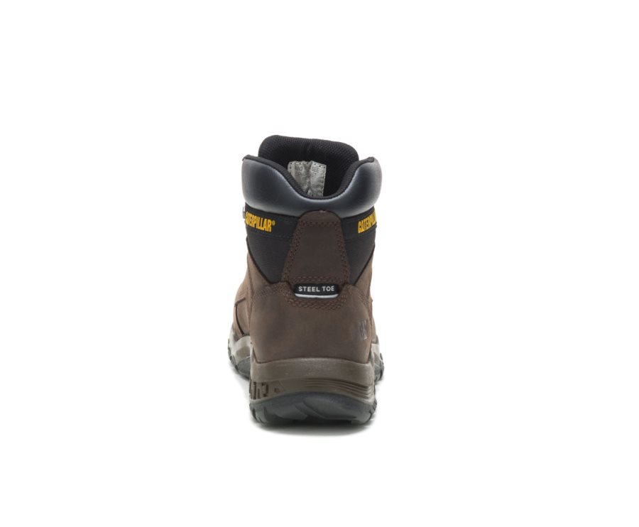 Caterpillar CAT Upholder Waterproof Steel Toe Men's Work Boots Dark Chocolate | CAT-486WF