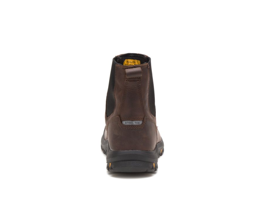 Caterpillar CAT Wheelbase Steel Toe Men's Work Boots Brown / Red | CAT-806OU